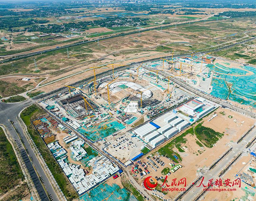 雄安新區啟動區體育中心項目建設現場。人民網 李兆民攝