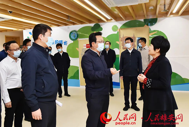 張國華調研容城縣、容西片區及千年秀林安全生產工作。劉向陽攝