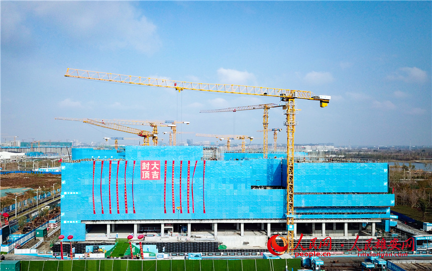 中國電信智慧城市產業園建設項目現場。人民網 宋燁文攝