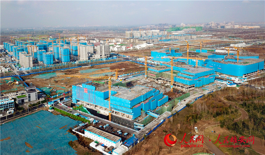 中國電信智慧城市產業園建設項目現場。人民網 宋燁文攝