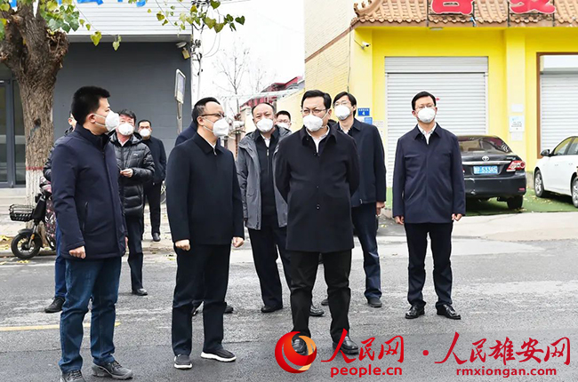 張國華調研容城縣疫情防控工作。劉向陽攝