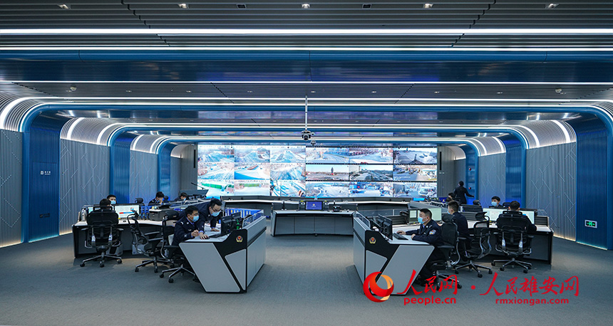 圖為雄安新區公安局情報合成作戰中心。人民網?李兆民攝