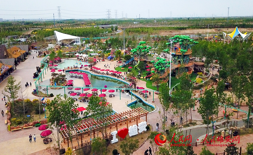 航拍雄安辛瑪森林動物樂園。人民網?宋燁文攝