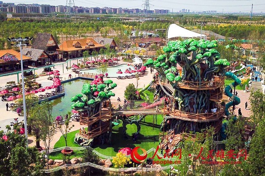 航拍雄安辛瑪森林動物樂園。人民網?宋燁文攝