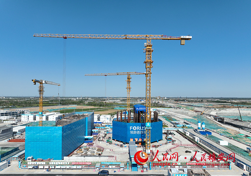 航拍中國中化大廈項目建設現場。人民網 李兆民攝