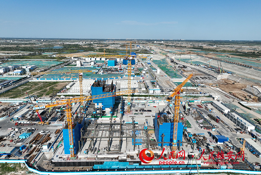 航拍中國華能總部項目建設現場。人民網 李兆民攝