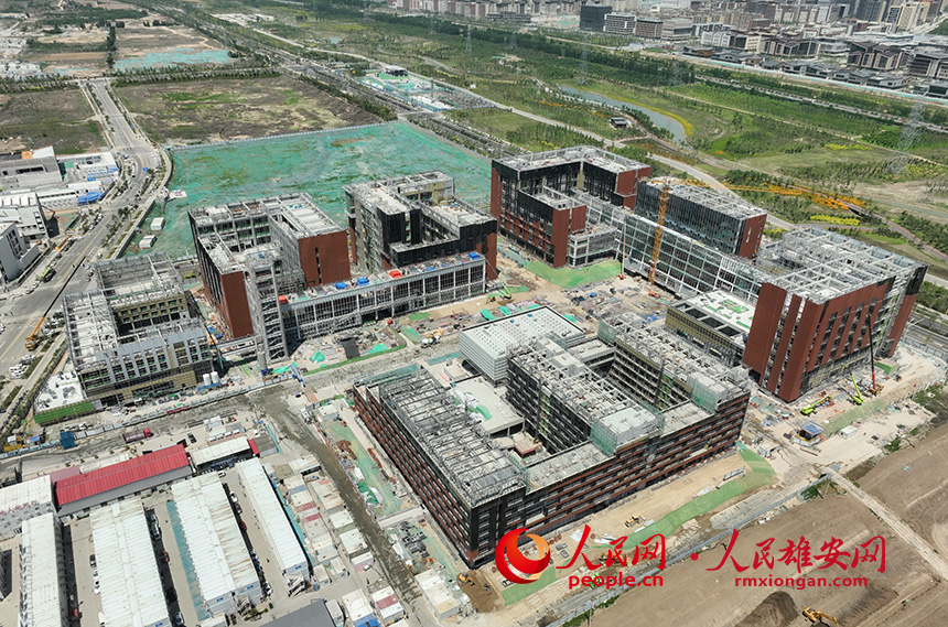 航拍中科院雄安創新研究院科技園區建設現場。人民網 李兆民攝