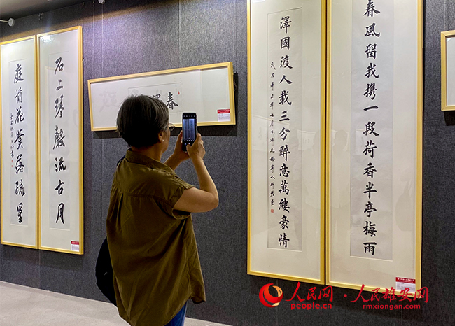 書法展迎來參觀游客。人民網記者 宋燁文攝