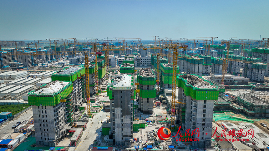 雄安新區雄東片區B單元安置房一標段建設現場。任雙歡攝