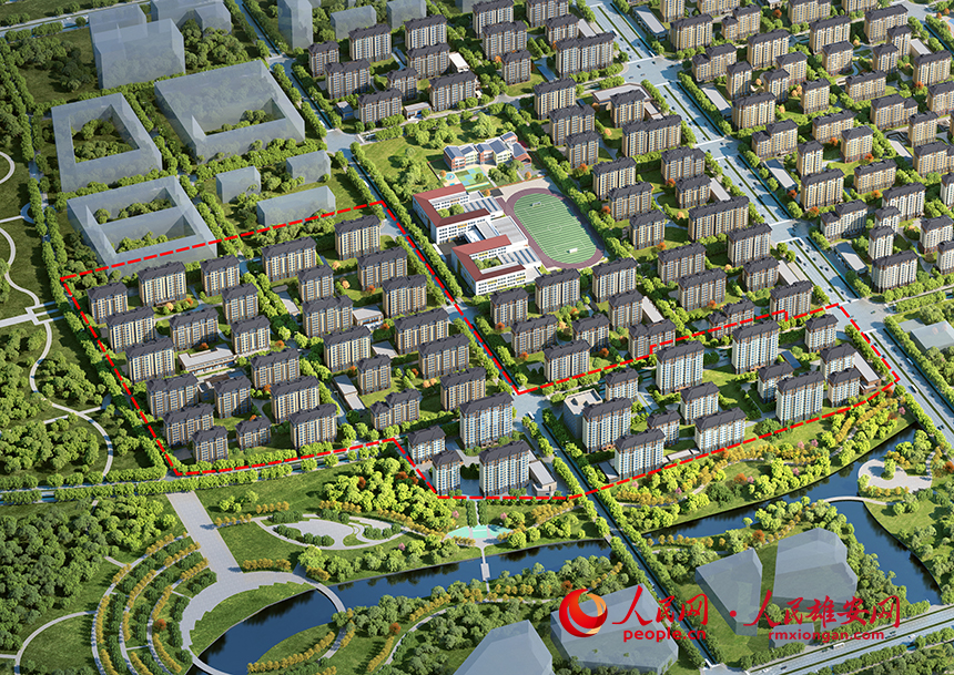 雄安新區雄東片區B單元安置房一標段項目設計效果圖。中鐵十二局供圖