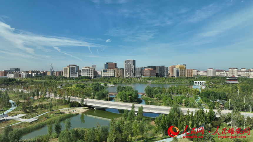 航拍雄安新區第一個建成區域——容東片區。人民網記者 李兆民攝