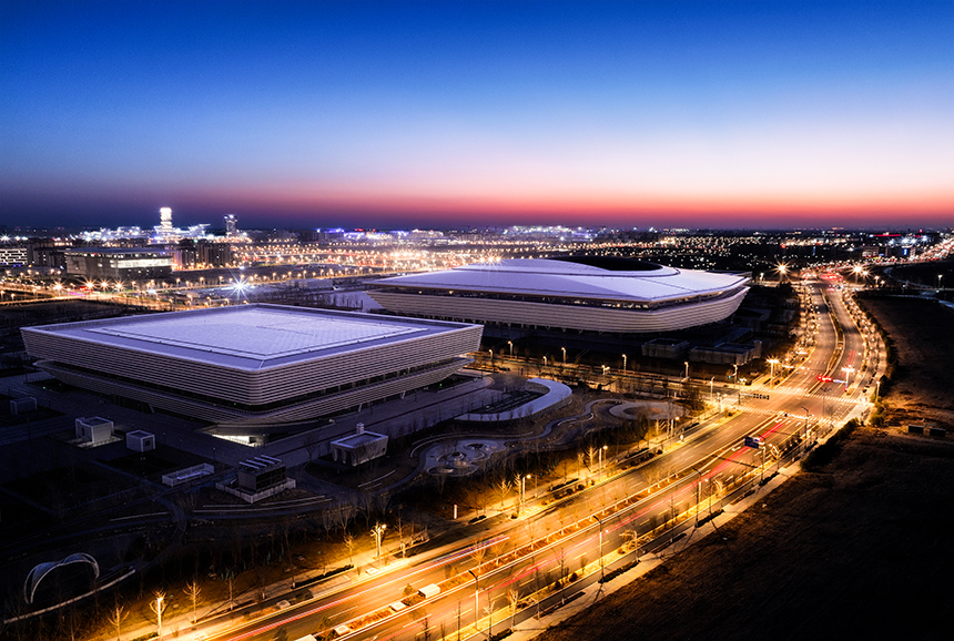 雄安體育中心航拍圖。胡忠攝