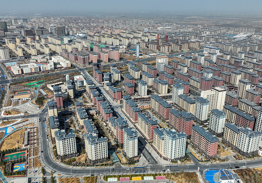 3月12日，雄安新區容東片區（無人機照片）。牟宇攝