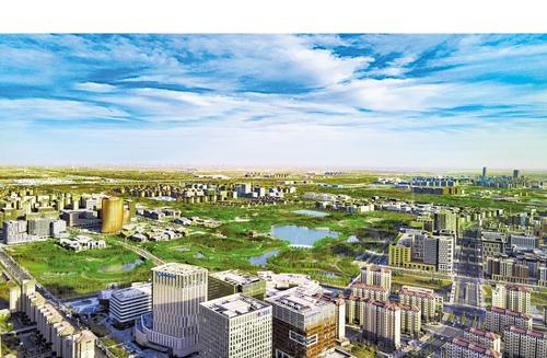 3月25日無人機拍攝的雄安新區容東片區。本報記者 劉光昱攝