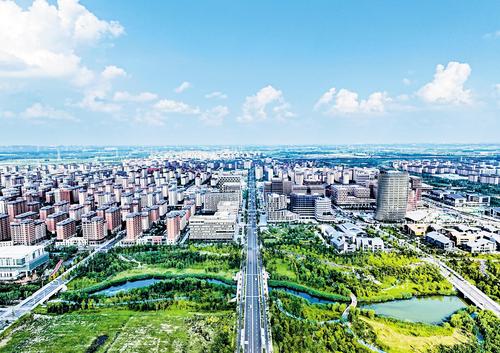 2024年8月14日，無人機航拍的雄安新區容東片區。（本報資料片）本報記者 李 暢攝